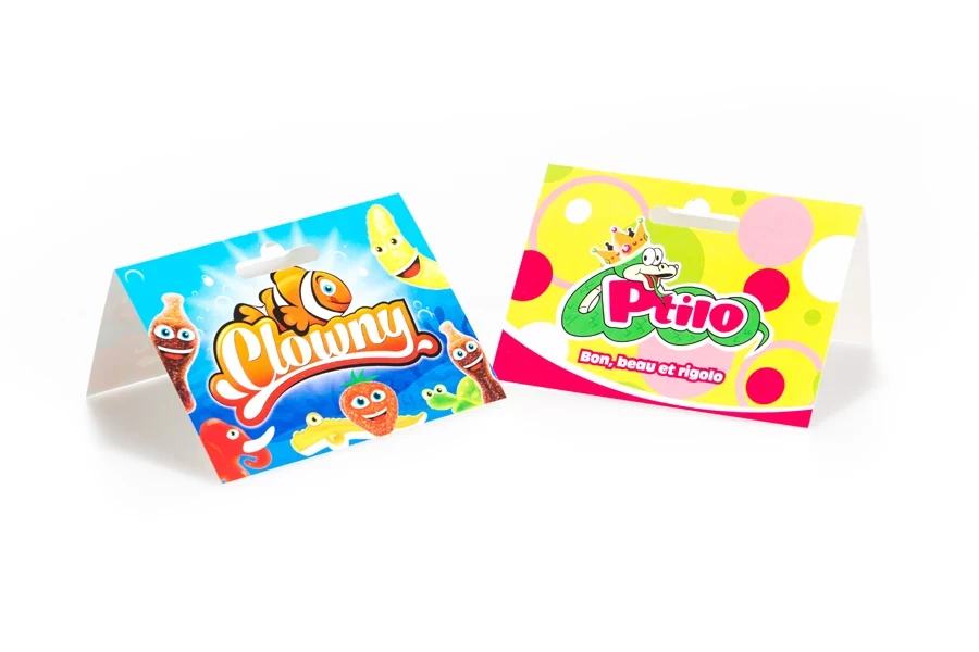 Emballages de confiserie aux couleurs vives