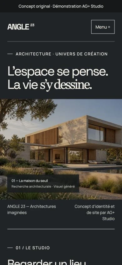 Capture mobile du concept original ANGLE 23