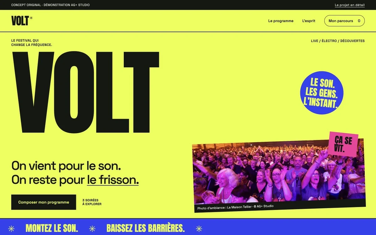 Concept original de site VOLT
