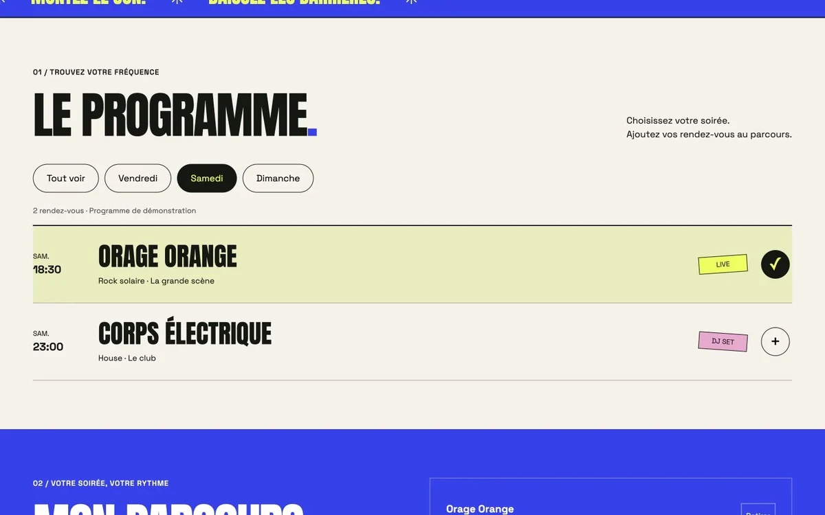Capture d’une section de la page VOLT